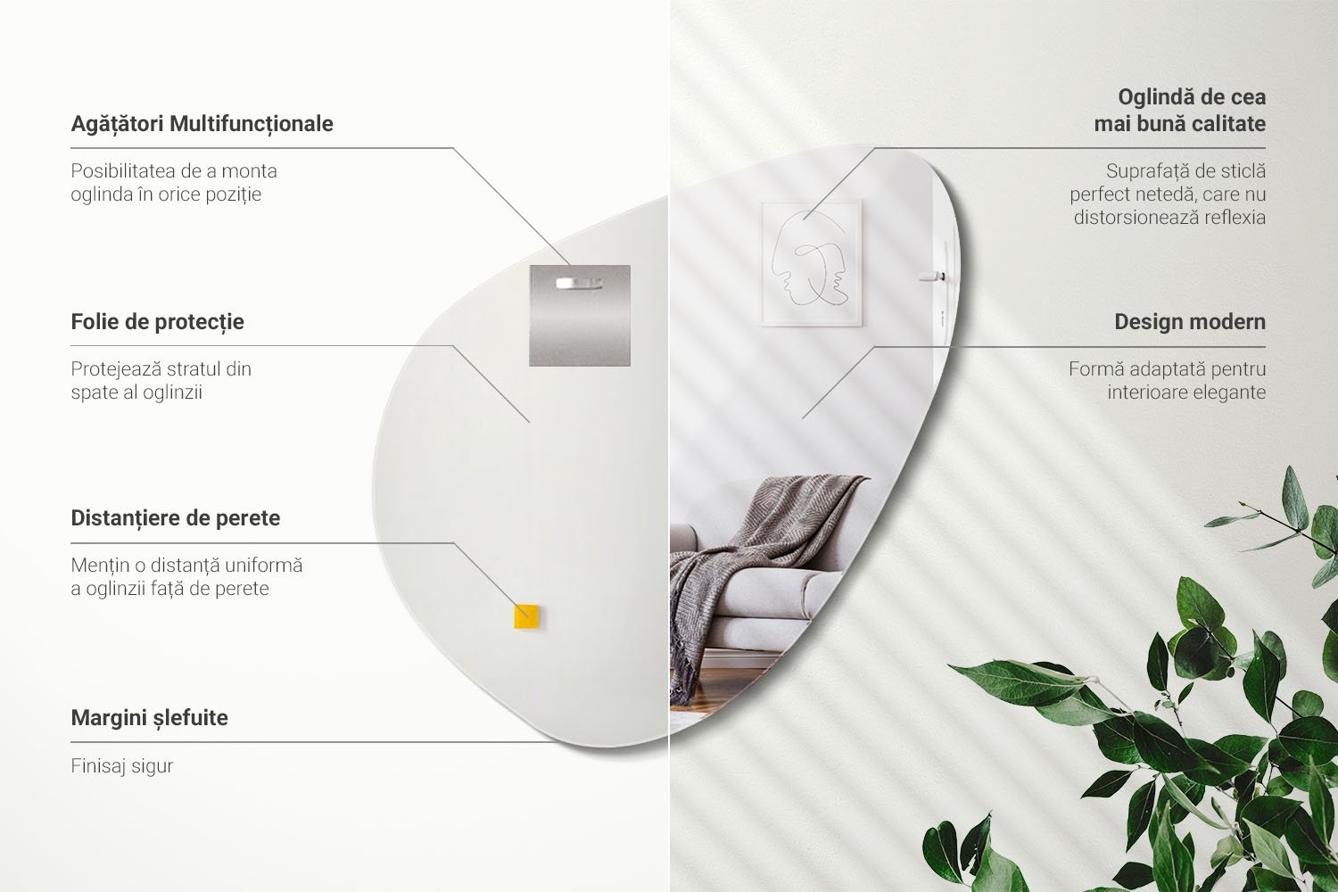 Informații despre oglinda decorativă